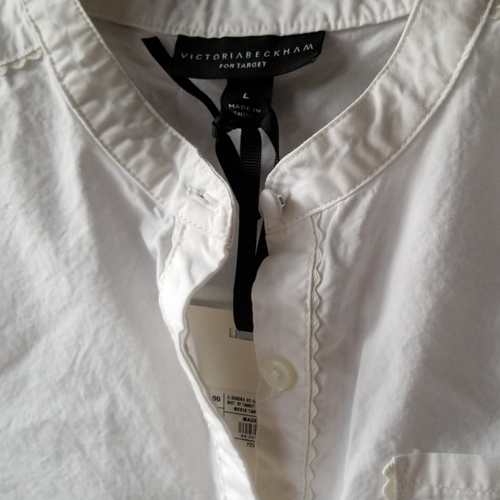 HP Victoria Beckham Half Button Up Long Sleeve Top - Picture 3 of 6